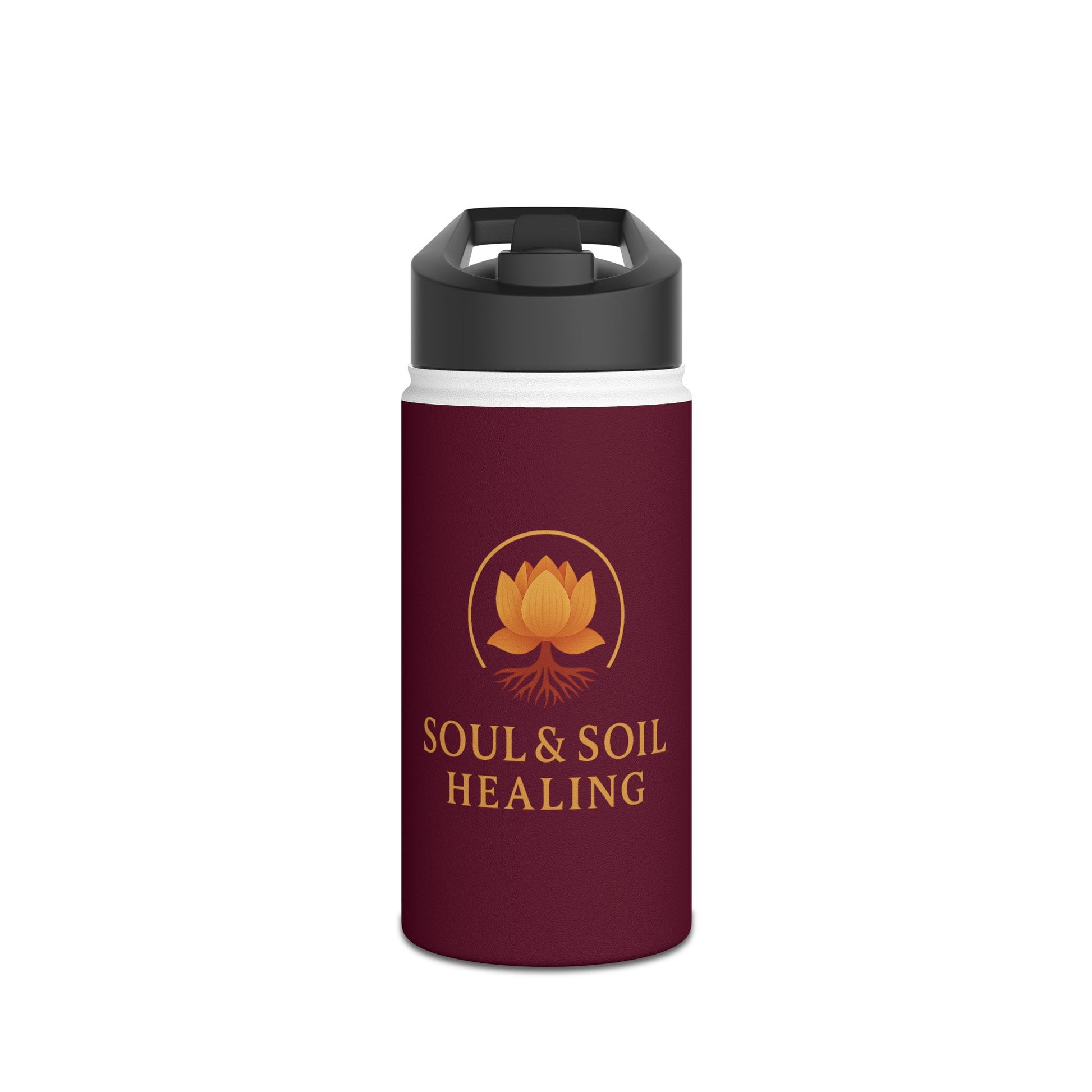 Lotus Soul & Soil Healing Water Bottle | Eco-Friendly, Inspirational Drinkware, Yoga Gift, Travel Mug, Meditation Accessory
